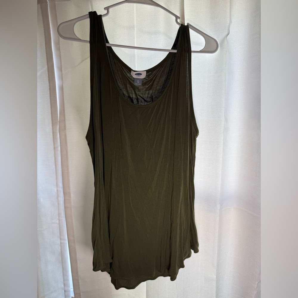 Old Navy Dark Olive Scoop Neck Tank Top